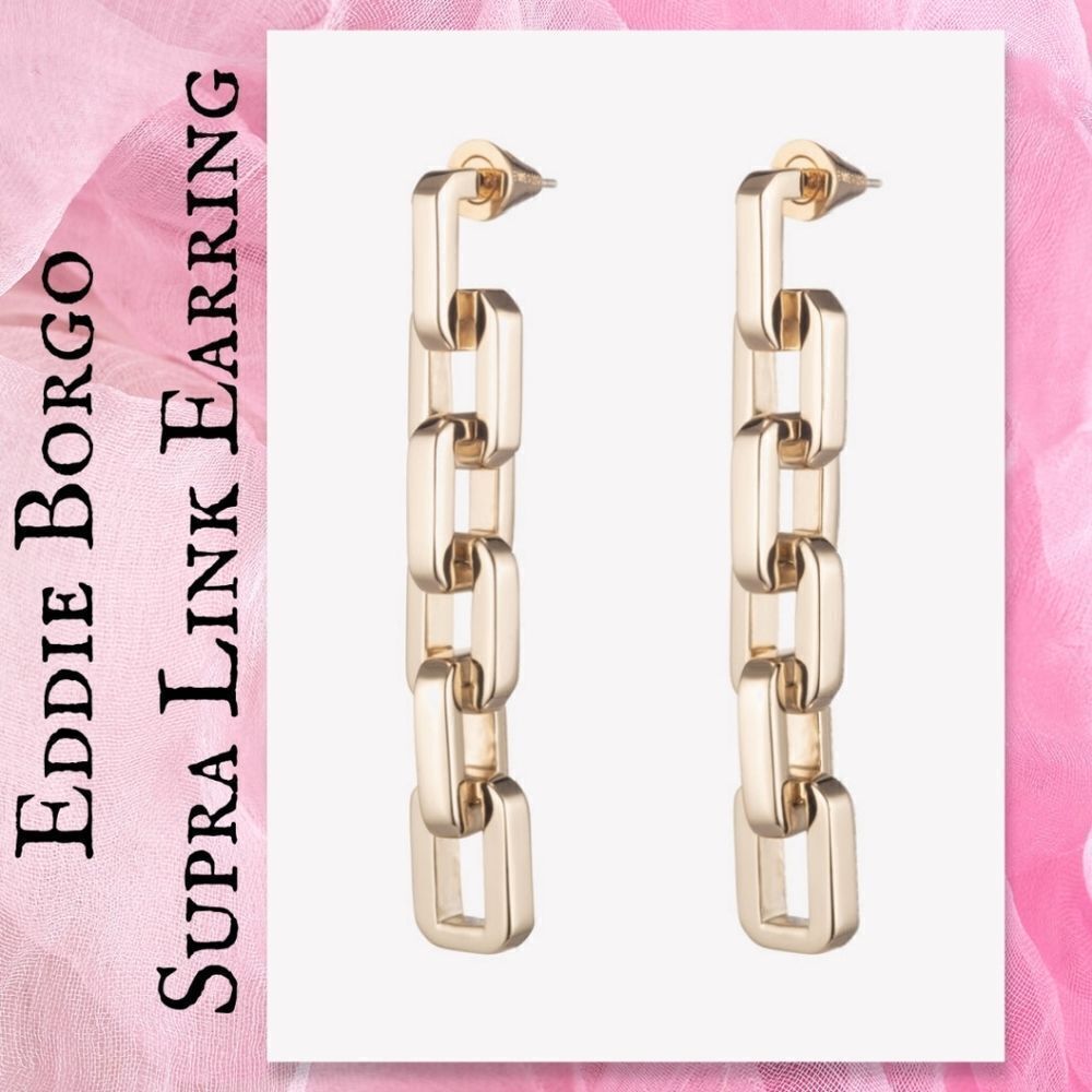 Eddie Borgo Supra Chain Link 12K Gold vermil Earrings GIFTABLE